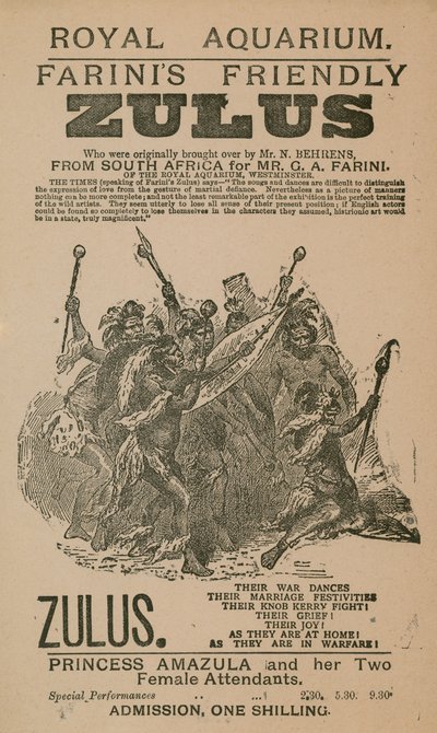 Annons för Farinis Friendly Zulus av English School