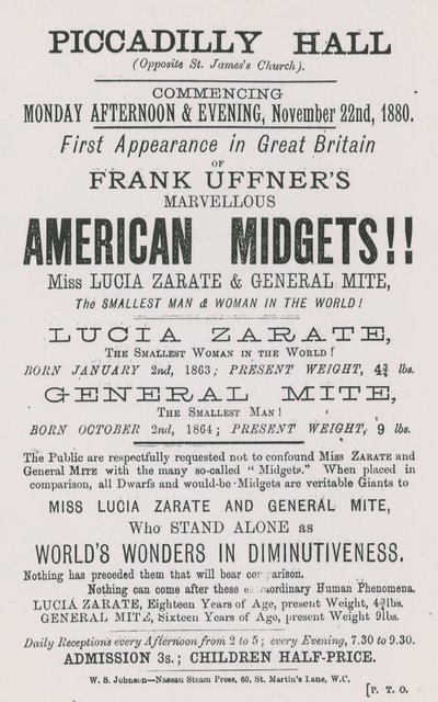 Annons för Frank Uffners American Midgets av English School