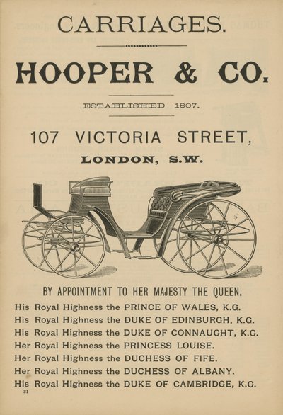 Annons för Hooper & Co-vagnar av English School