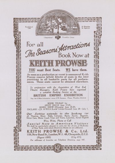Annons för Keith Prowse av English School