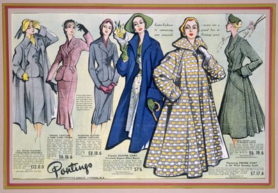 Annons för Pontings Spring Collection, 1950-talet av English School