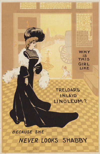 Annons för Treloars Inlaid Linoleum av English School