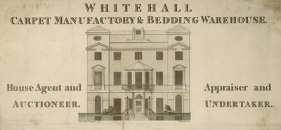 Annons för Whitehall mattfabrik och sänglager av English School