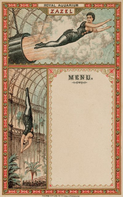 Annons för Zazel the Human Cannonball av English School