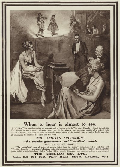 Annons för grammofonen Aeolian Vocalion av English School