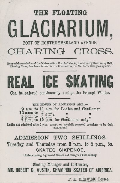 Annons för Flytande Glaciarium av English School