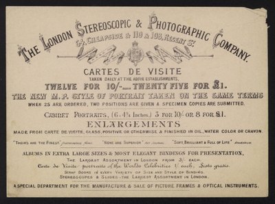 Annons för London Stereoscopic and Photographic Company av English School
