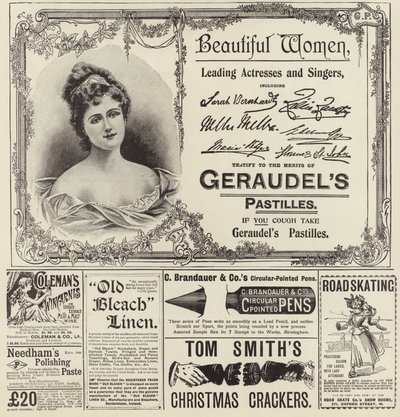 Reklam spreds från The Graphic Christmas Number 1896 av English School