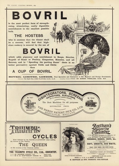 Reklam spreds från The Graphic Christmas Number 1897 av English School