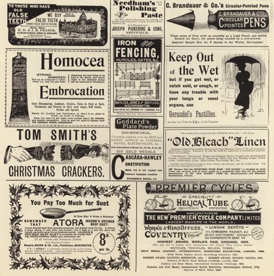 Reklam spreds från The Graphic Christmas Number 1897 av English School