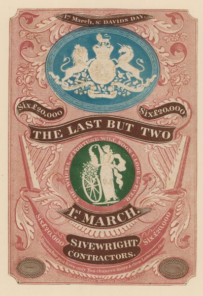 Werbung für die vorletzte Lotterie in England von English School