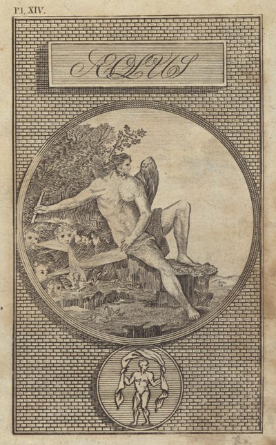 Aeolus, forntida romersk vindgud (gravyr) av English School