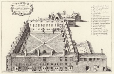 Flygfoto över Gresham College i City of London av English School