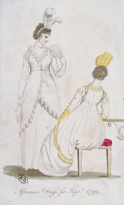 Eftermiddagsklänning för september 1799 av English School