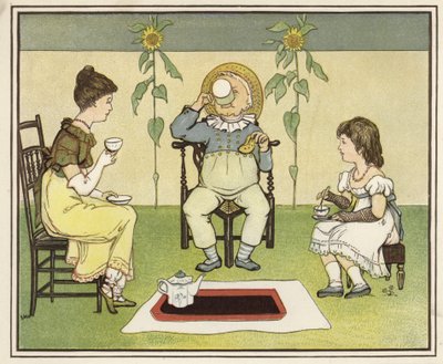 Eftermiddagste (färglitografi) av English School
