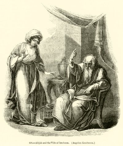 Ahijah och Jerobeams fru, Angelica Kaufmann (gravyr) av English School