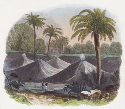 Air Volcanoes (färgad gravyr) av English School