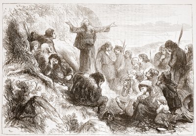 Albigensiska tillbedjare på stranden av Rhone, illustration från The History of Protestantism av James Aitken Wylie (1808-1890), pub. 1878 av English School