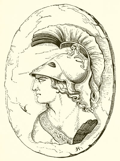 Alkibiades, från en antik skulptur (gravyr) av English School