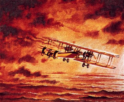 Alcock och Brown i deras Vickers "Vimy" av English School