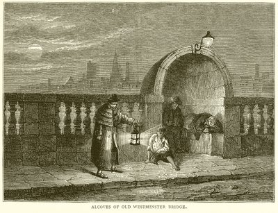 Alkover av Old Westminster Bridge av English School