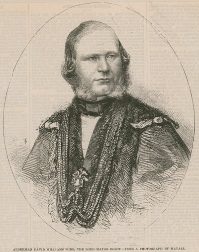 Alderman David Williams Wire, valde Lord Mayor av English School
