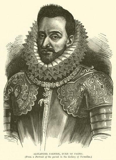 Alexander Farnese, hertig av Parma (gravyr) av English School