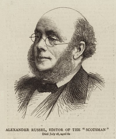 Alexander Russel, Herausgeber von The "Scotsman" (Gravur) von English School