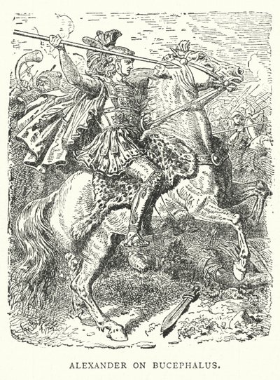Alexander på Bucephalus (gravyr) av English School