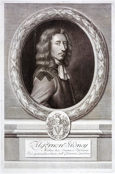Algernon Sidney, engelsk republikansk politisk teoretiker och soldat (gravyr) av English School