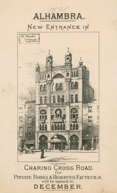 Alhambra Theatre, London, ny entré i Charing Cross Road av English School