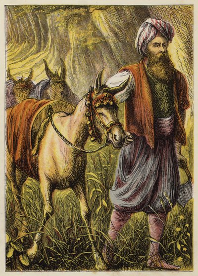 Ali Baba och de fyrtio tjuvarna (färg litho) av English School