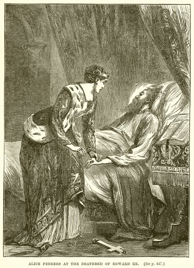 Alice Perrers vid Edward III:s dödsbädd av English School
