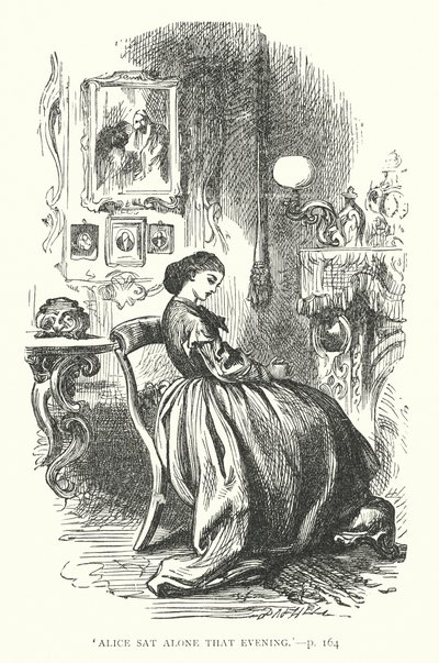 "Alice satt ensam den kvällen" (gravyr) av English School