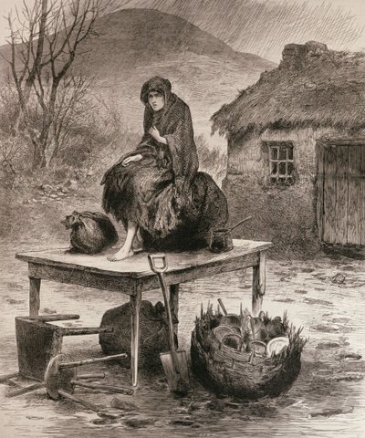 All That is Left: Scene at a Mayo Eviction, fra en skitse af Claude Byrne, fra 