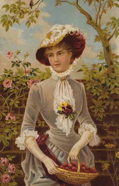 Allt i en trädgårdsmässa (chromolitho) av English School