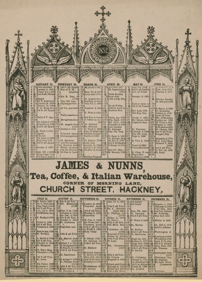 Almanack utgiven av James & Nunns av English School