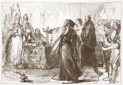 Bråk mellan John of Gaunt och biskopen av London, illustration från The History of Protestantism av James Aitken Wylie (1808-1890), pub. 1878 av English School