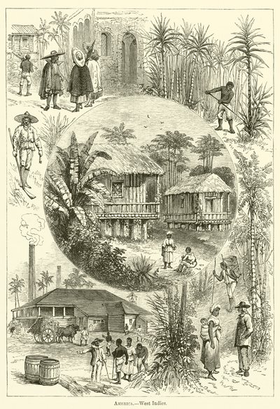Amerika, Västindien (gravyr) av English School