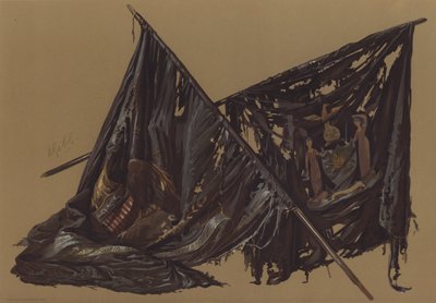 Amerikanska flaggor (chromolitho) av English School