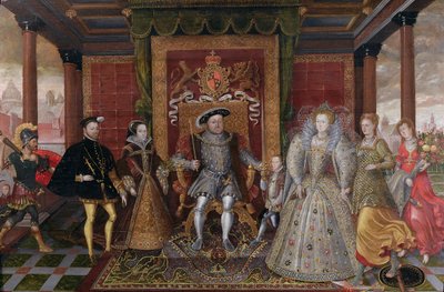 An Allegory of the Tudor Succession: The Family of Henry VIII, c.1589-95 av English School