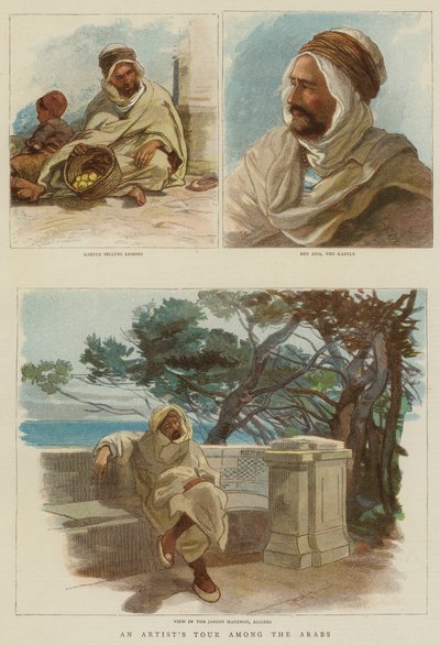 En konstnärsresa bland araberna (färggravyr) av English School