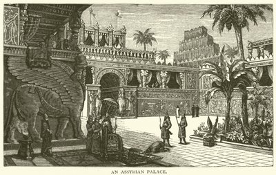 Ett assyriskt palats (gravyr) av English School
