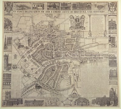 "En exakt beskrivning av den berömda staden Bristol och förorter", av James Millerd, pub.1673 av English School