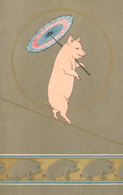 En antropomorf gris som uppträder på en cirkus av English School
