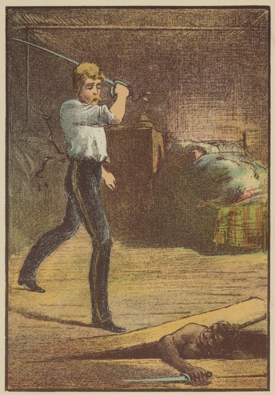 Ett möte (färgad gravyr) av English School