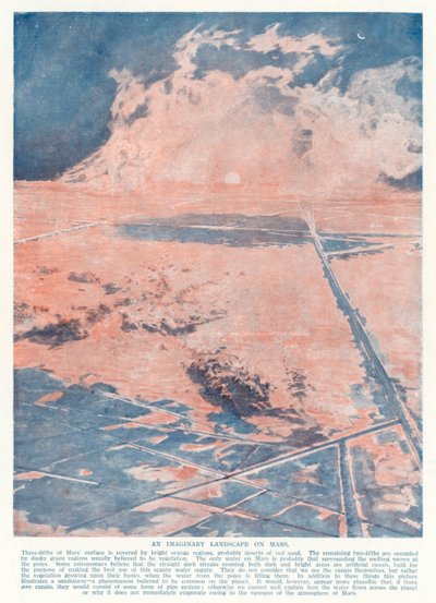 Eine imaginäre Landschaft auf dem Mars von English School