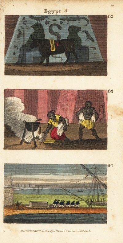Den forntida egyptiska idolen Osiris som en oxe 82, Saracenen Omar brände Ptolemaios Soters bibliotek 642 83 och Napoleons trupper förde bort Alexanders grav 84 av English School