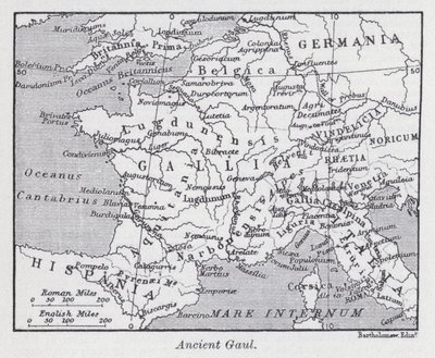 Forntida Gallien (litho) av English School