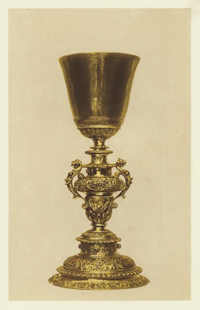 Antik förgylld kalk (chromolitho) av English School